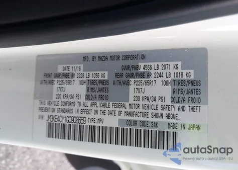 2016 Mazda Cx-5 Touring from USA, damaged, VIN JM3KE4CY1G0908669